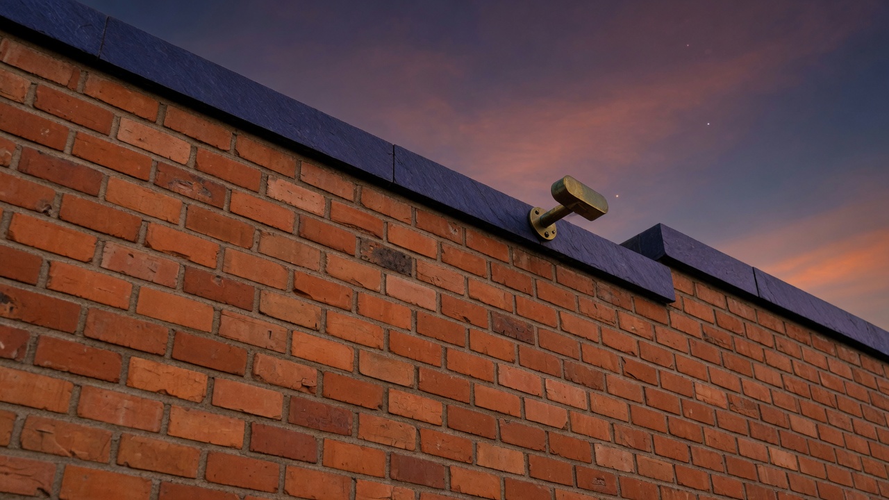 Slate blocks rising like ladder rungs against a terracotta header course